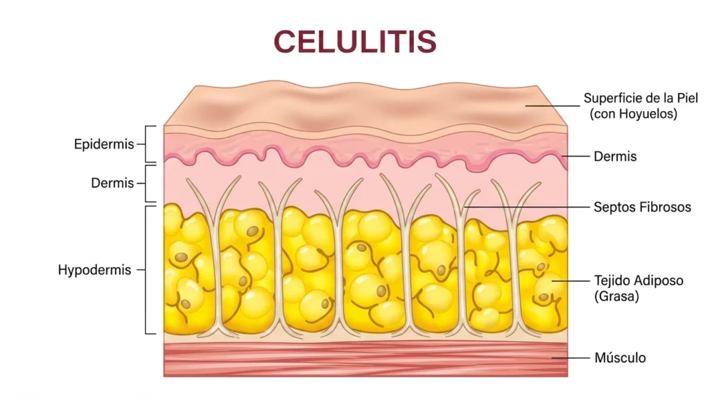 El aspecto de la celulitis y como se nota la piel