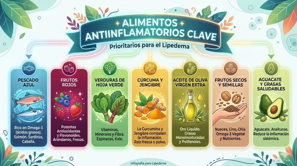 Alimentos antiinflamatorios clave